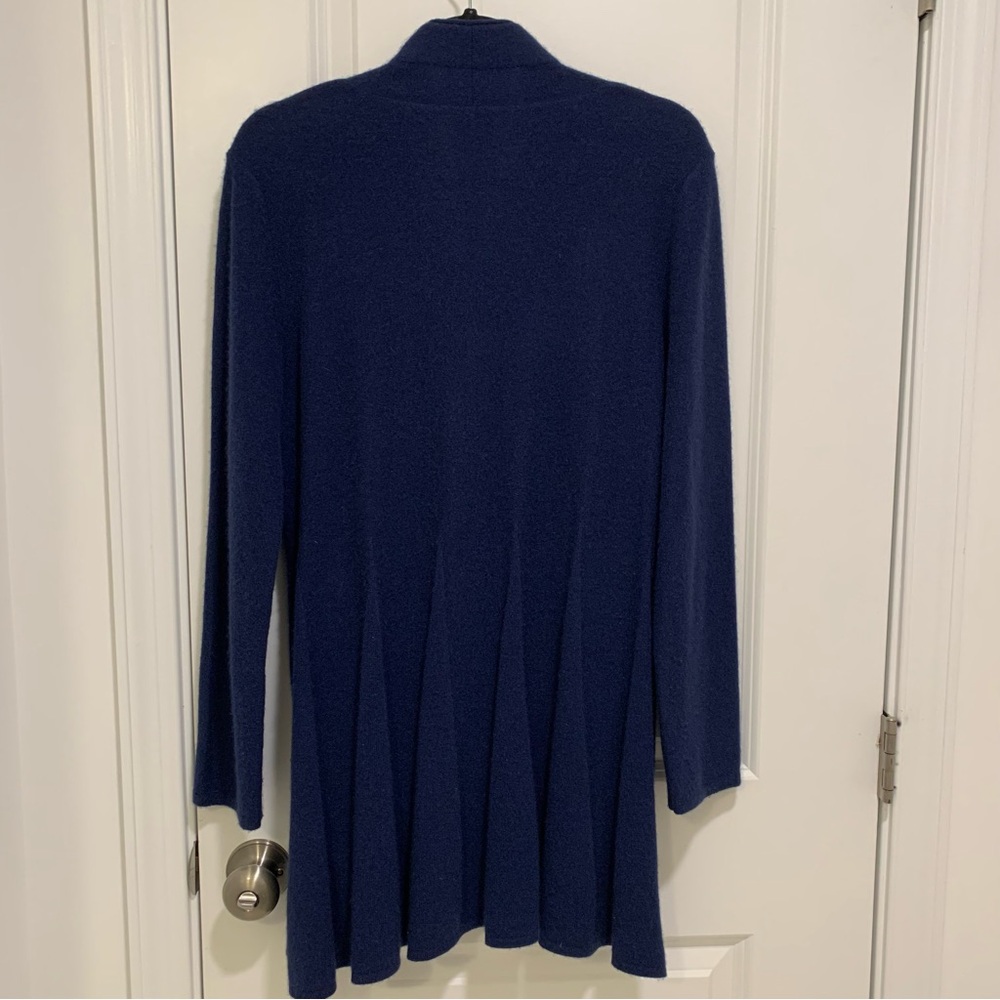 Armani Collezioni Vintage Navy Blue 100% Cashmere Pleated Cardigan Size 12 - Picture 11 of 11
